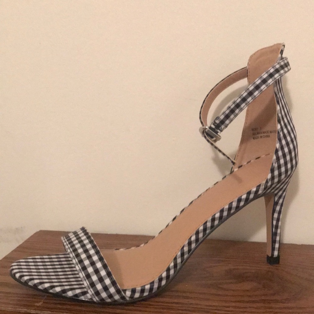 Gingham Strap Heels
